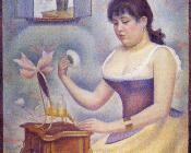 乔治 修拉 : Young Woman Powdering Herself